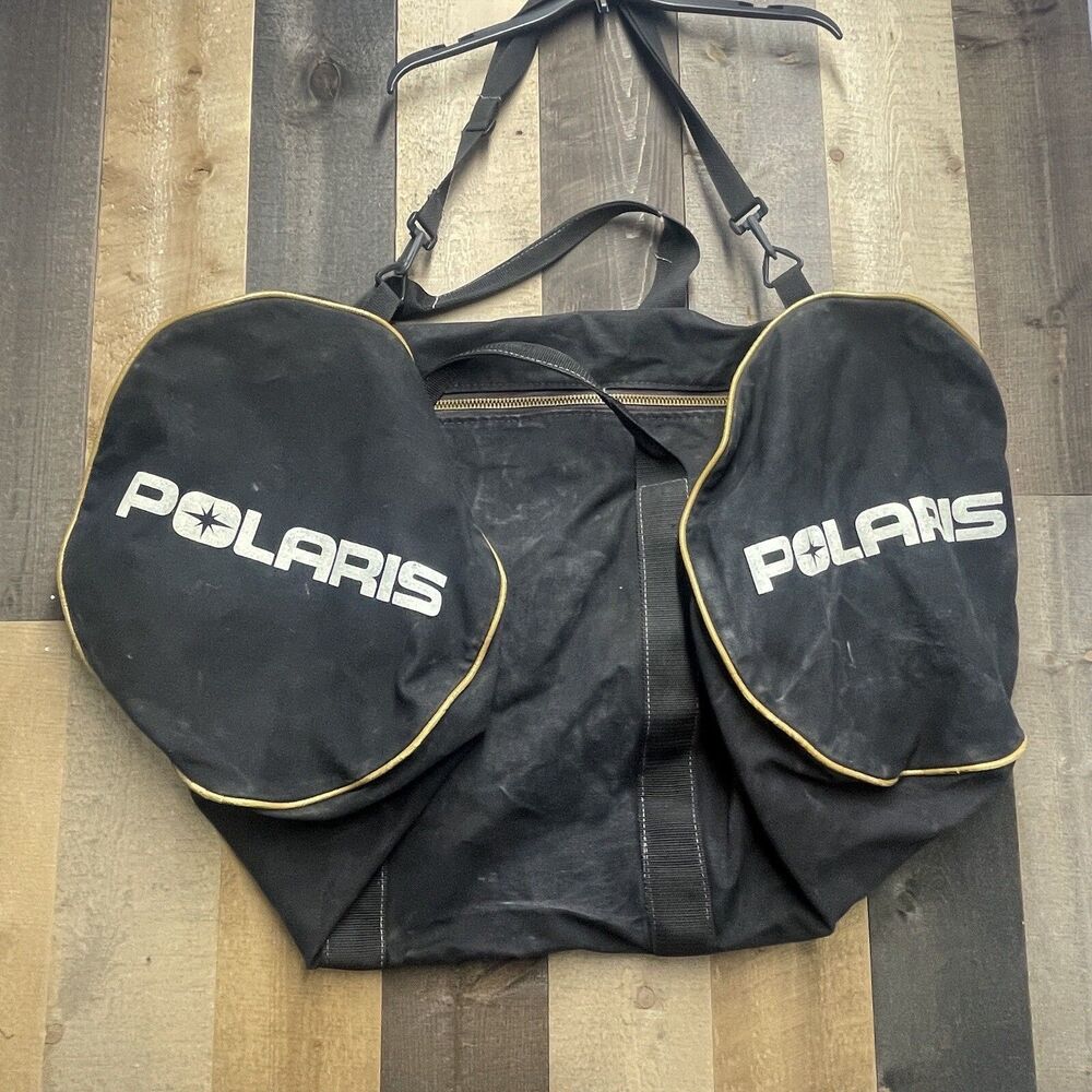 Polaris Snowmobile Cotton Duffel Huge! Gym Travel Weekender Bag Vintage